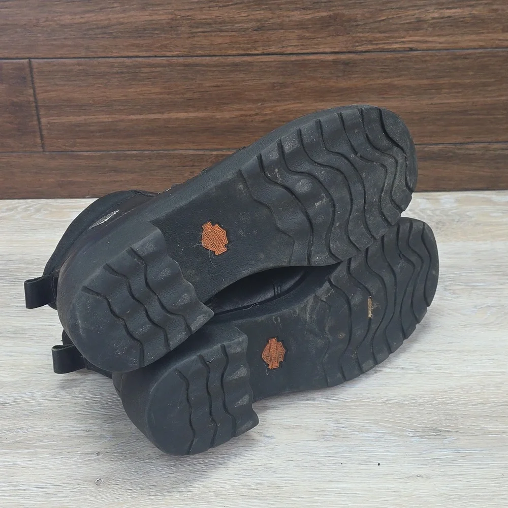 VNTG 90s/Y2K Harley-Davidson Women Leather Ankle LaceUp Riding Moto Boots SZ 10 - Picture 11 of 16